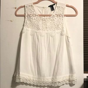 Forever 21 white crochet top size small new!